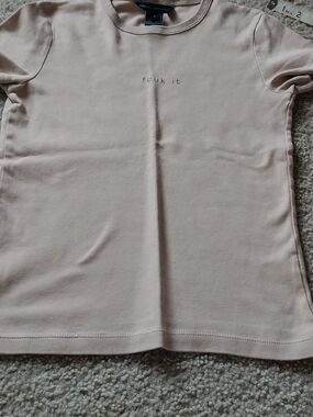 French Connection Tan "Fcuk It" Tee